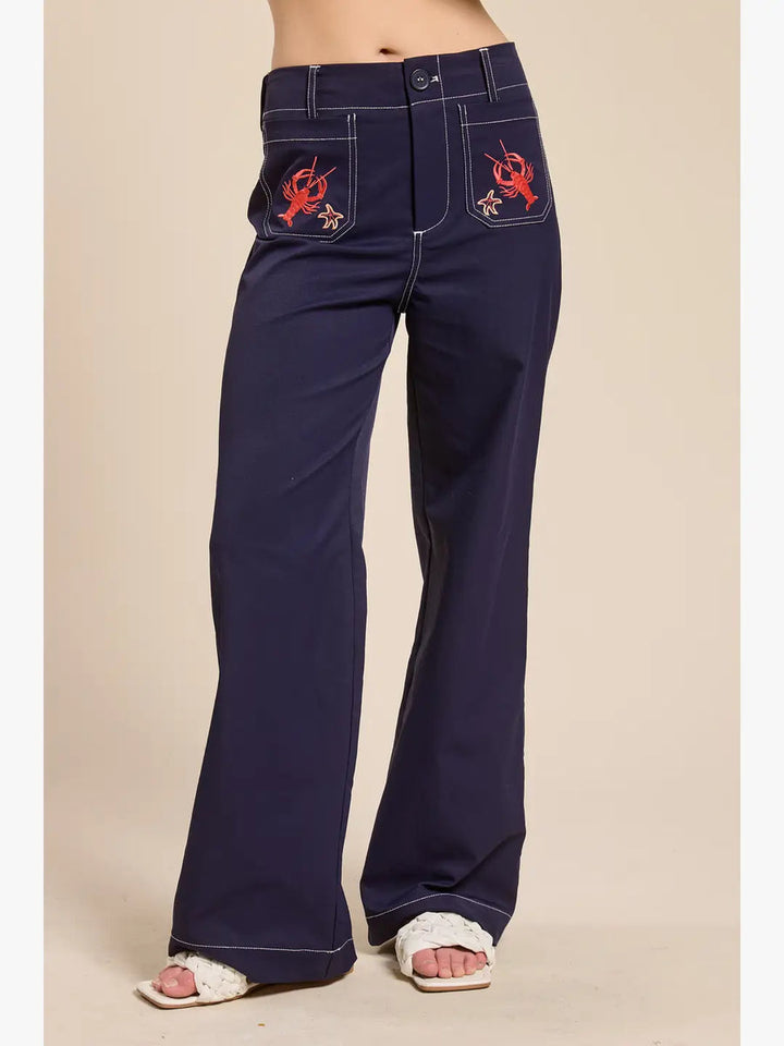 Marine Embro Trouser