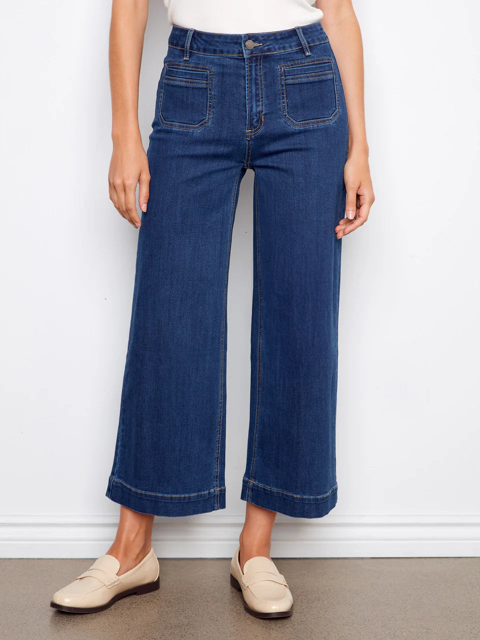 Stretch Denim Flare Leg