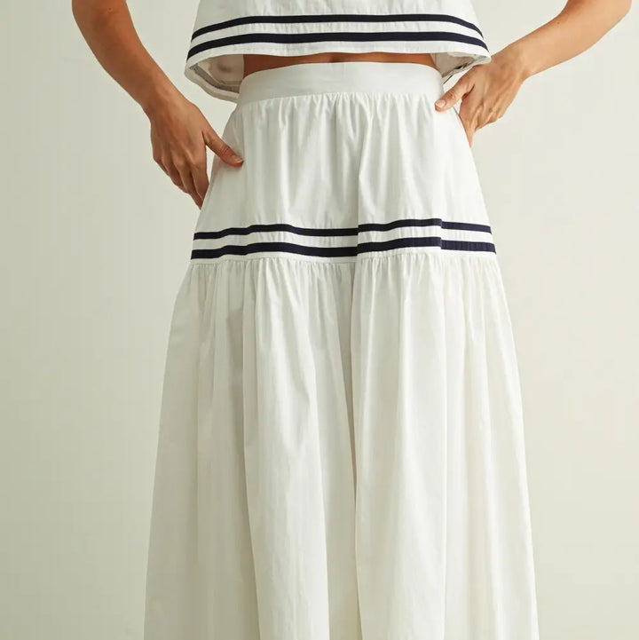 Skirt W Ribbon Stripe