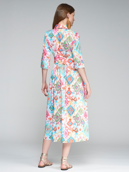 DRESS BRENDA IKAT MULTI ACUARELA