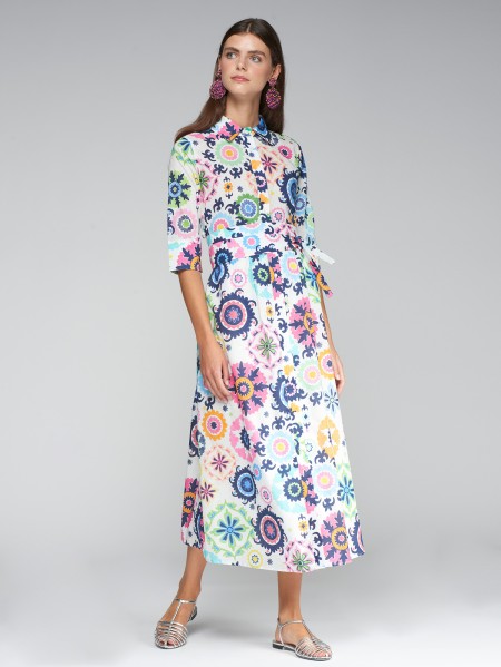 DRESS BRENDA SUZANI MULTICOLOR VOILE