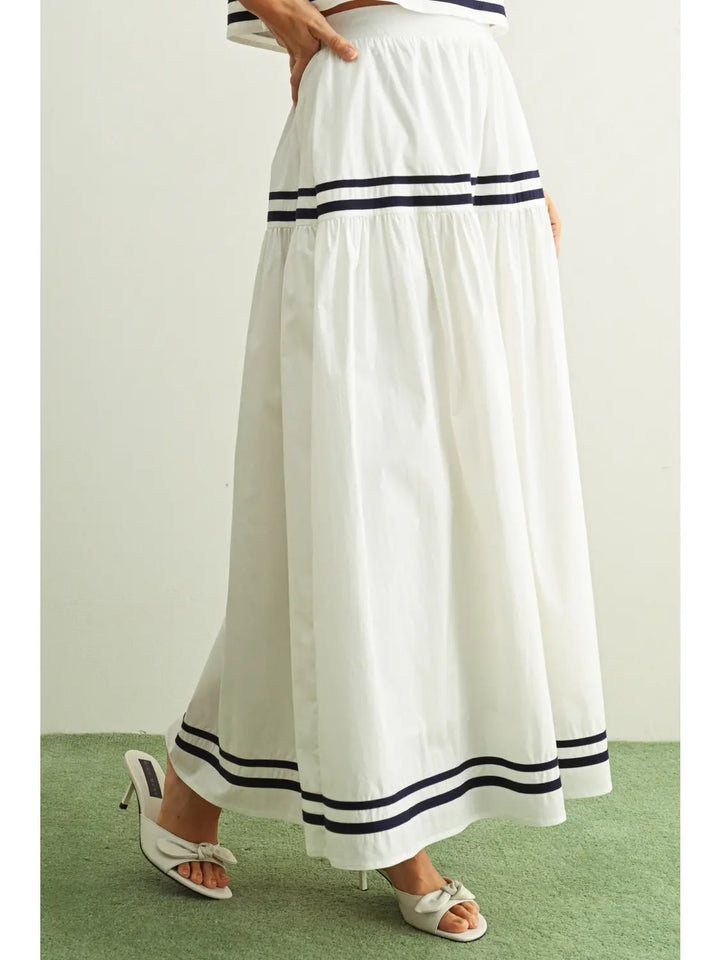 Skirt W Ribbon Stripe