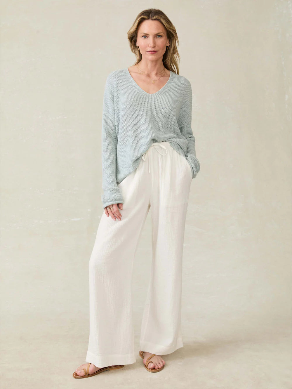 Dune Cotton Gauze Drawstring Pant