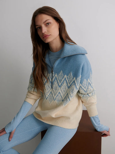 hedda fairisle half zip