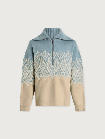 hedda fairisle half zip