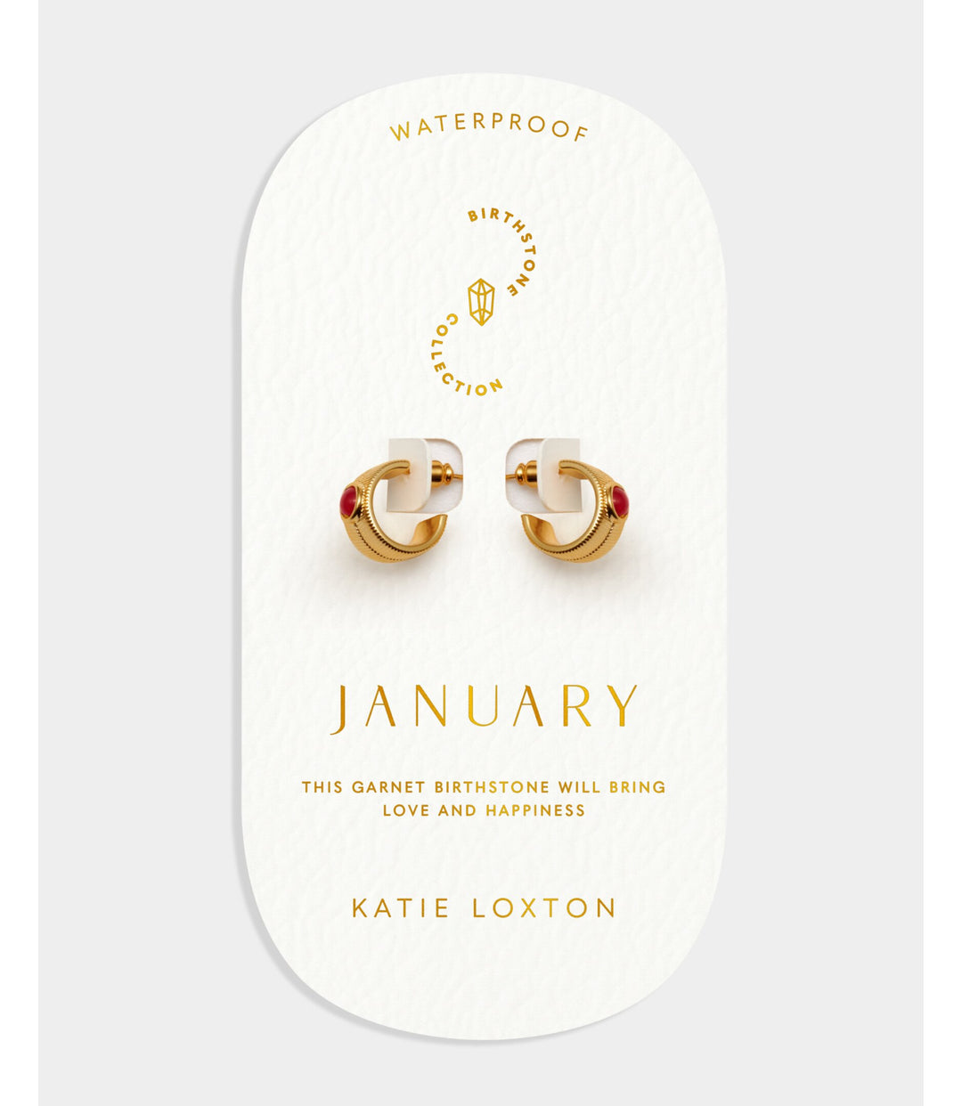 Birthstone Hoop Earrings - January