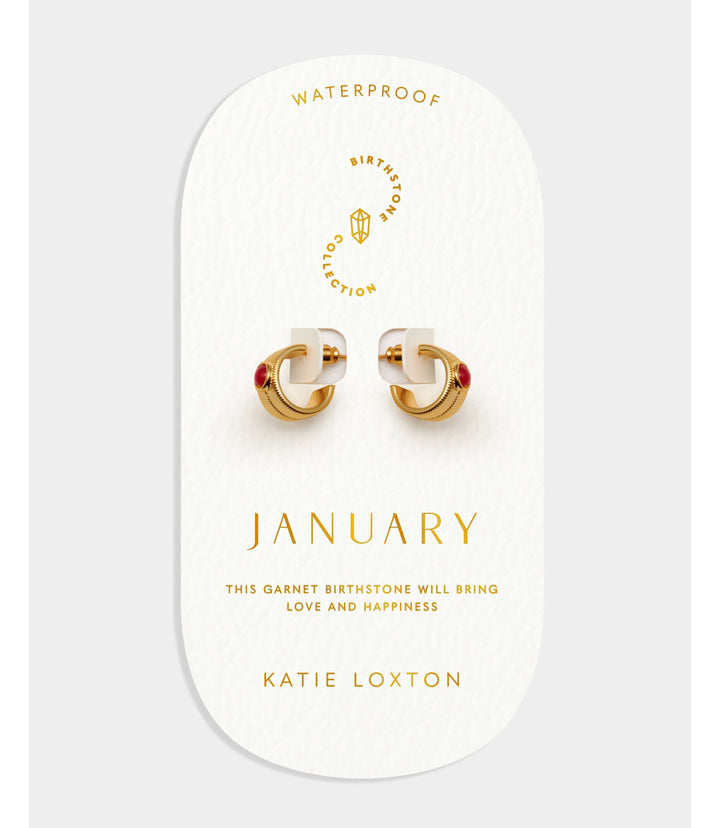 Birthstone Hoop Earrings - January