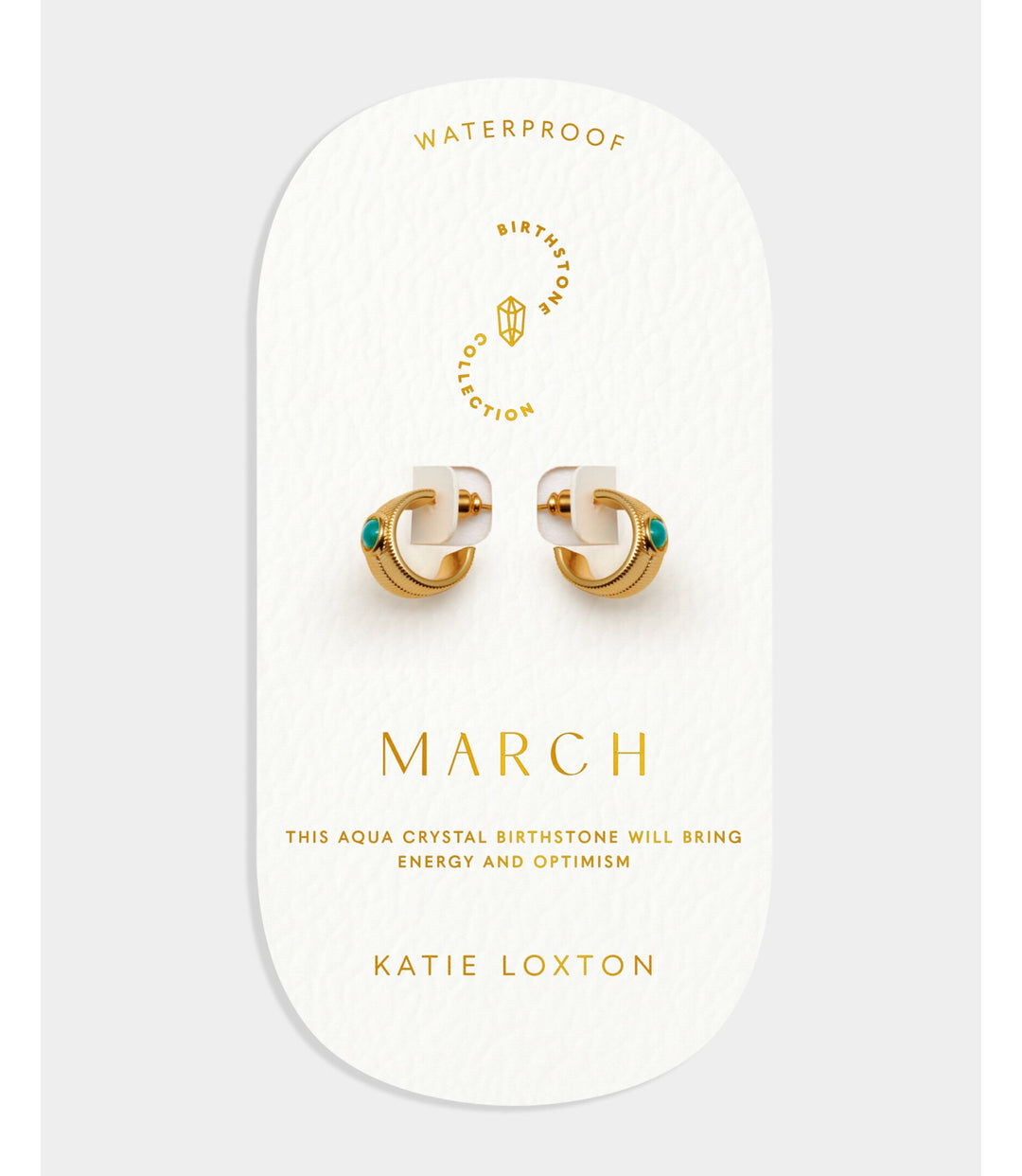 Birthstone Hoop Earrings - March