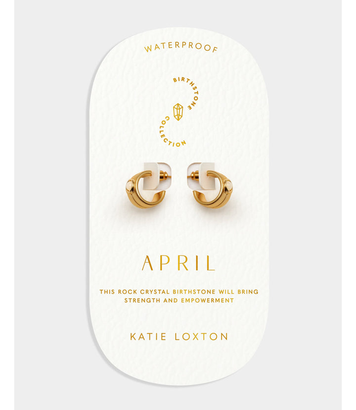 Birthstone Hoop Earrings - April