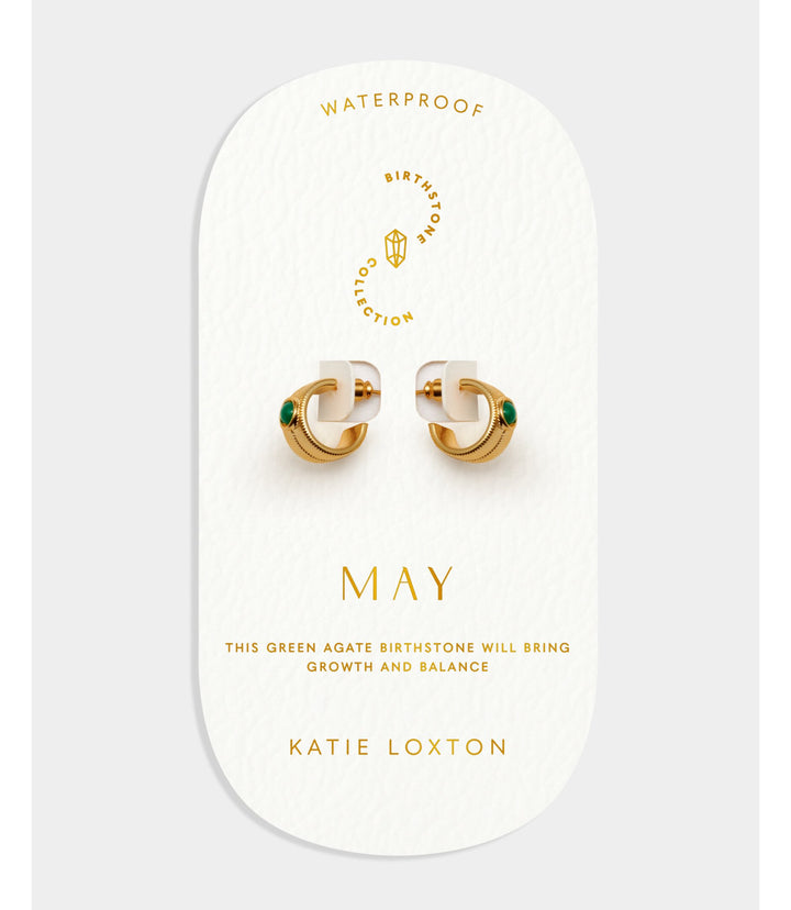 Birthstone Hoop Earrings - May