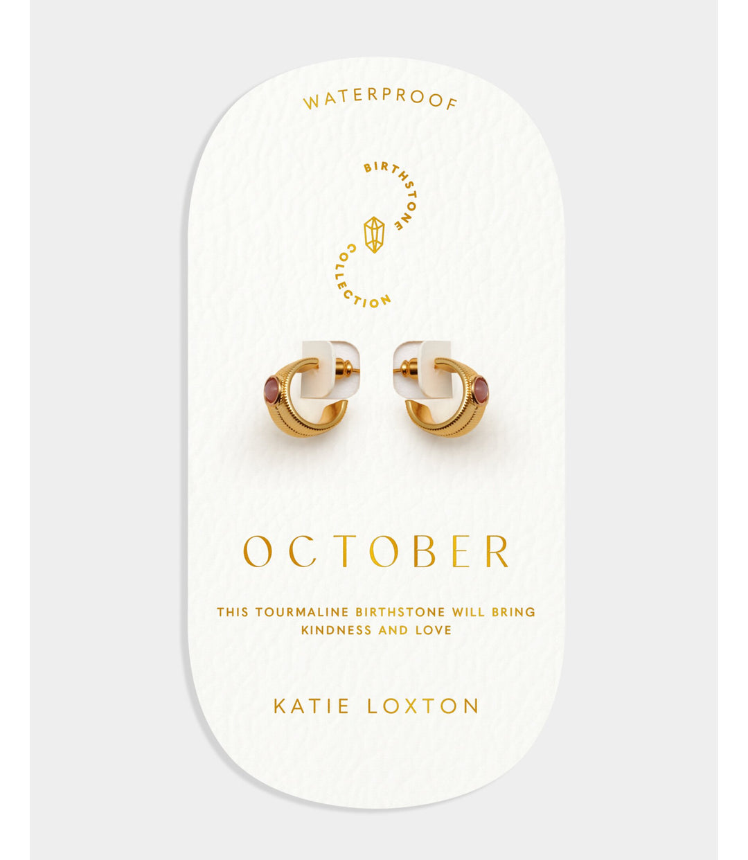 Birthstone Hoop Earrings - October