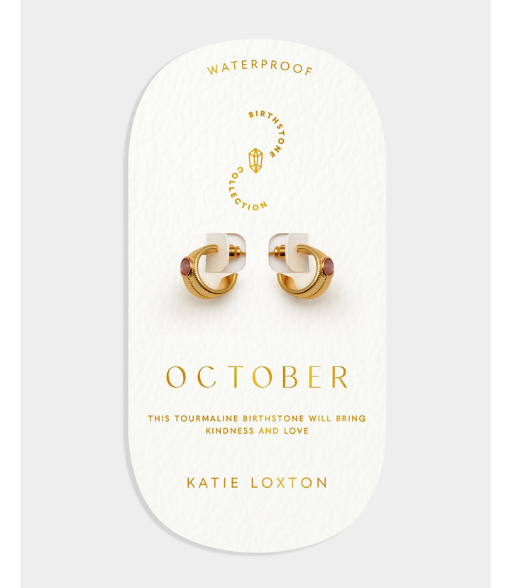 Birthstone Hoop Earrings - October