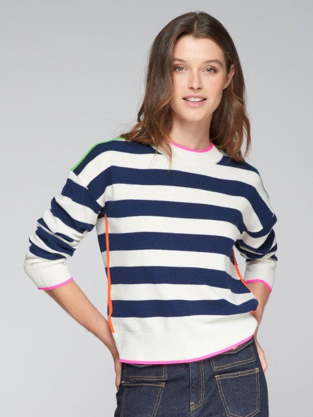 KNITWEAR FABIOLA INTARSIA RAYAS MARINO TIGER