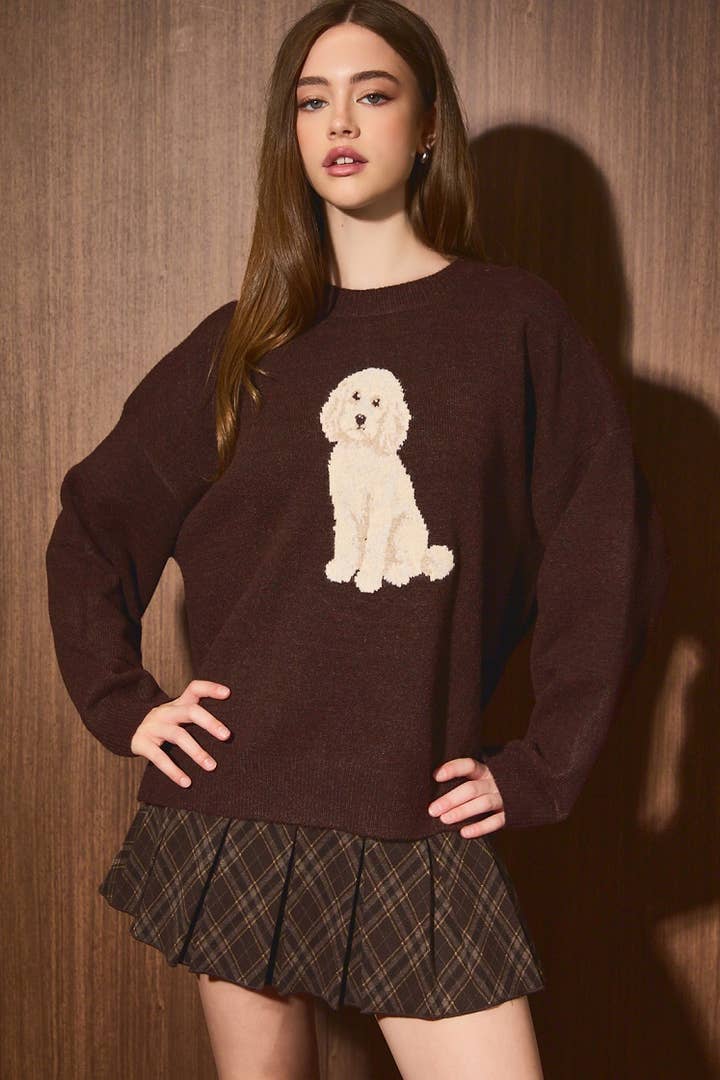 Brown cockapoo sweater