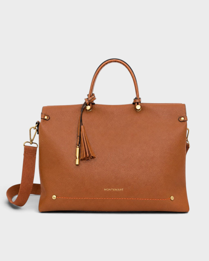 Montemaré Vienna Small Carry-On Tote in Cognac