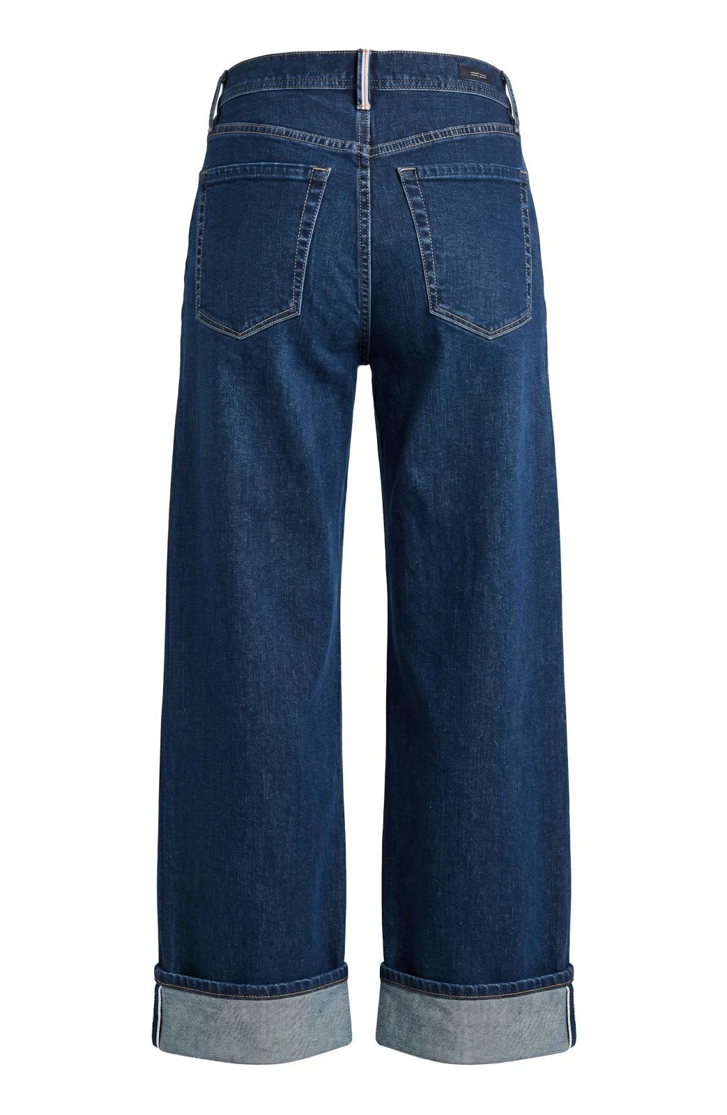 selvedge morgan hi rise cuffed wide leg