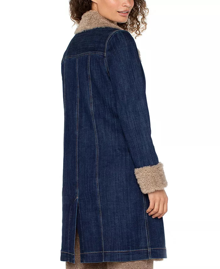 sherpa trimmed notch collar jacket 38&
