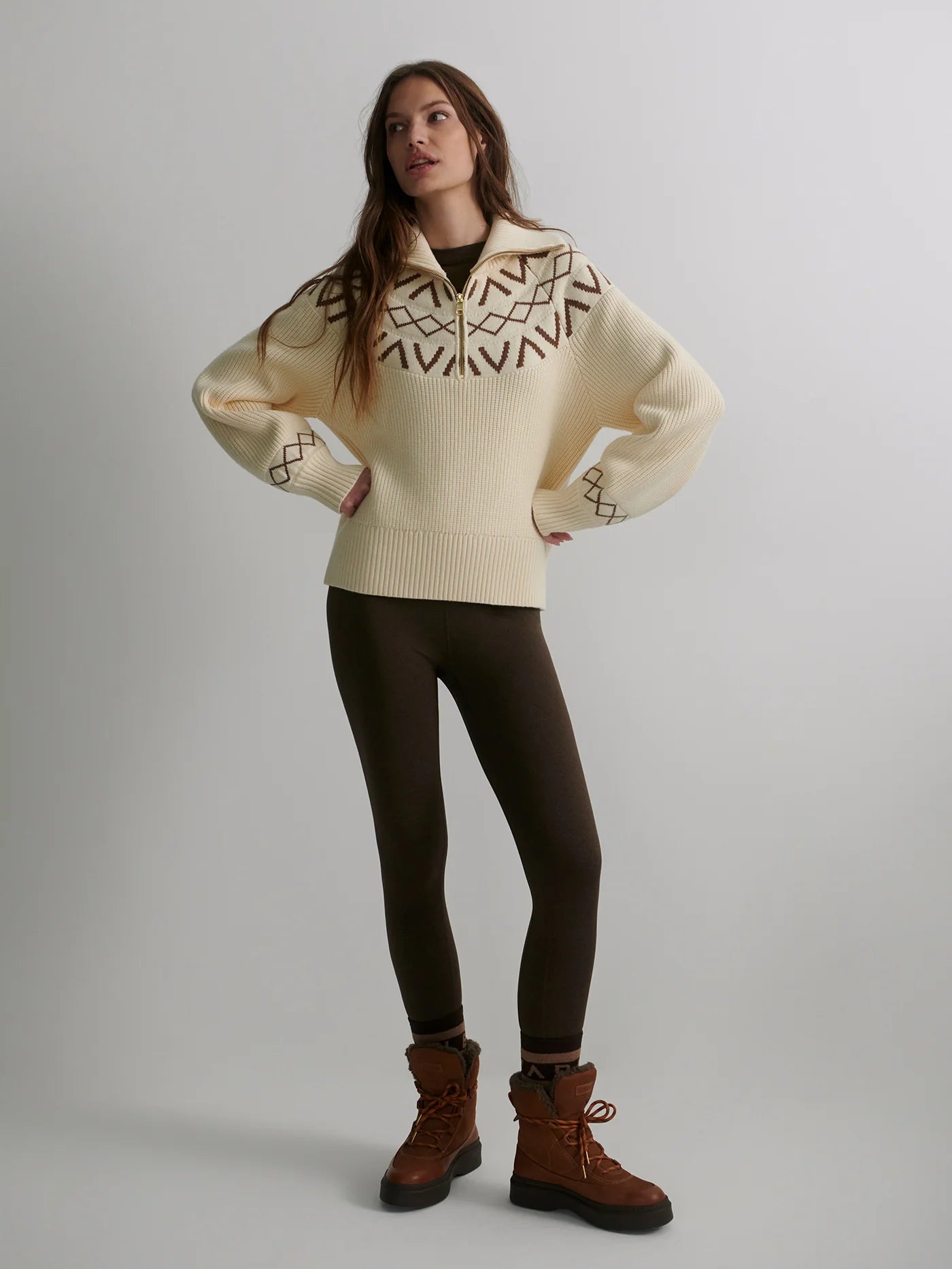sigrid fairisle half zip knit