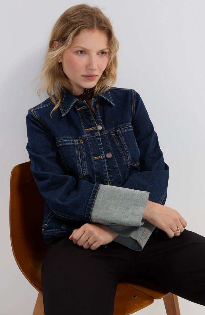 tall cuffed selvedge trucker