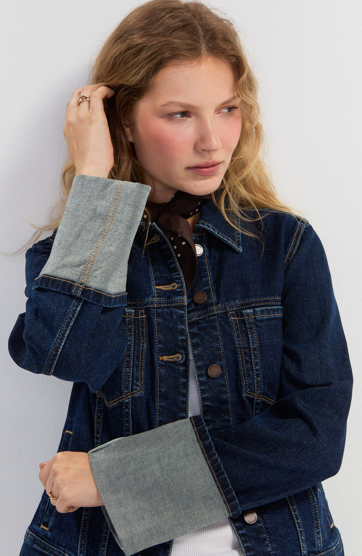 tall cuffed selvedge trucker