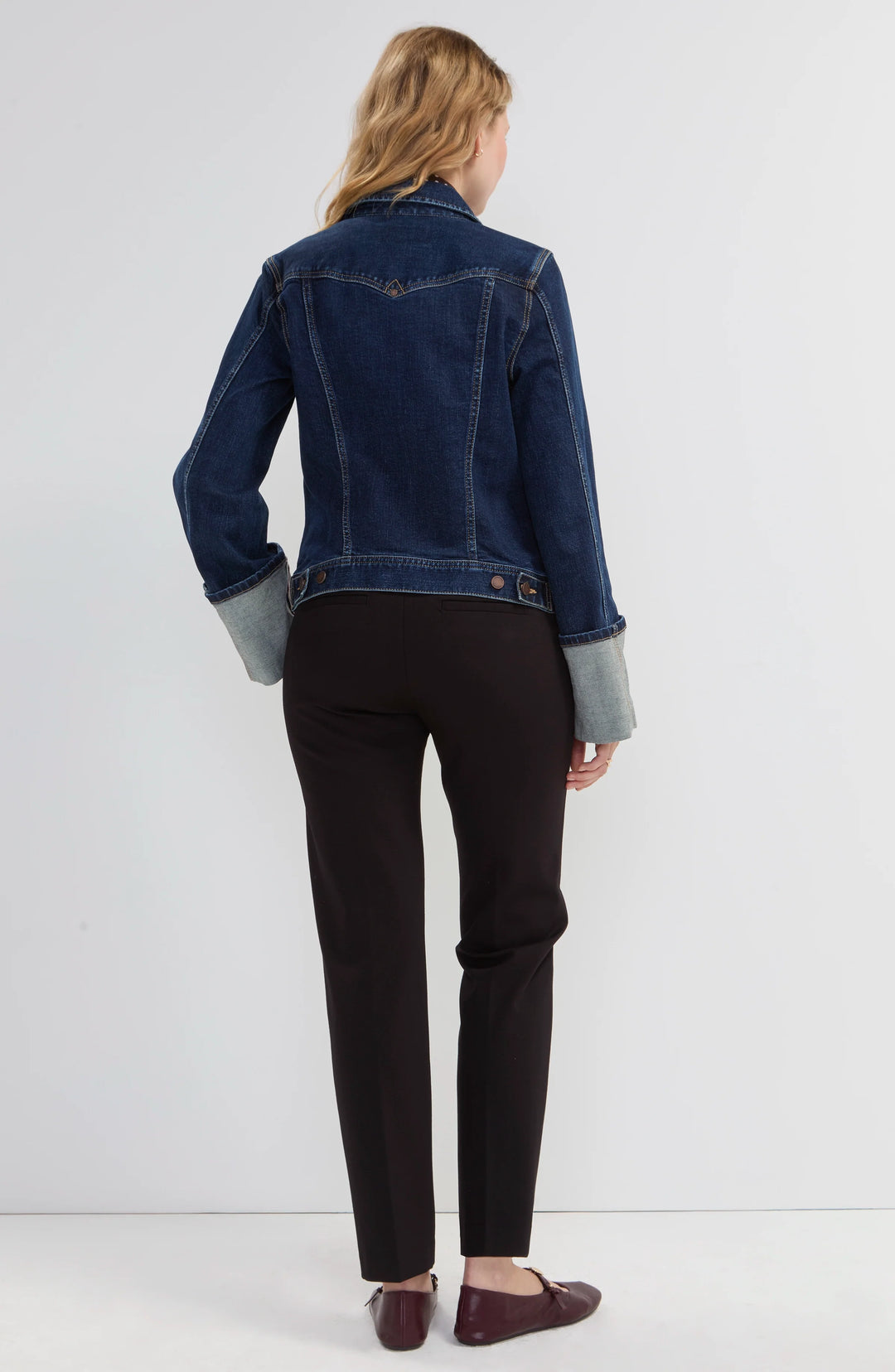 tall cuffed selvedge trucker