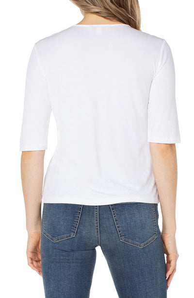 Double Layer V Neck Rib Knit Top