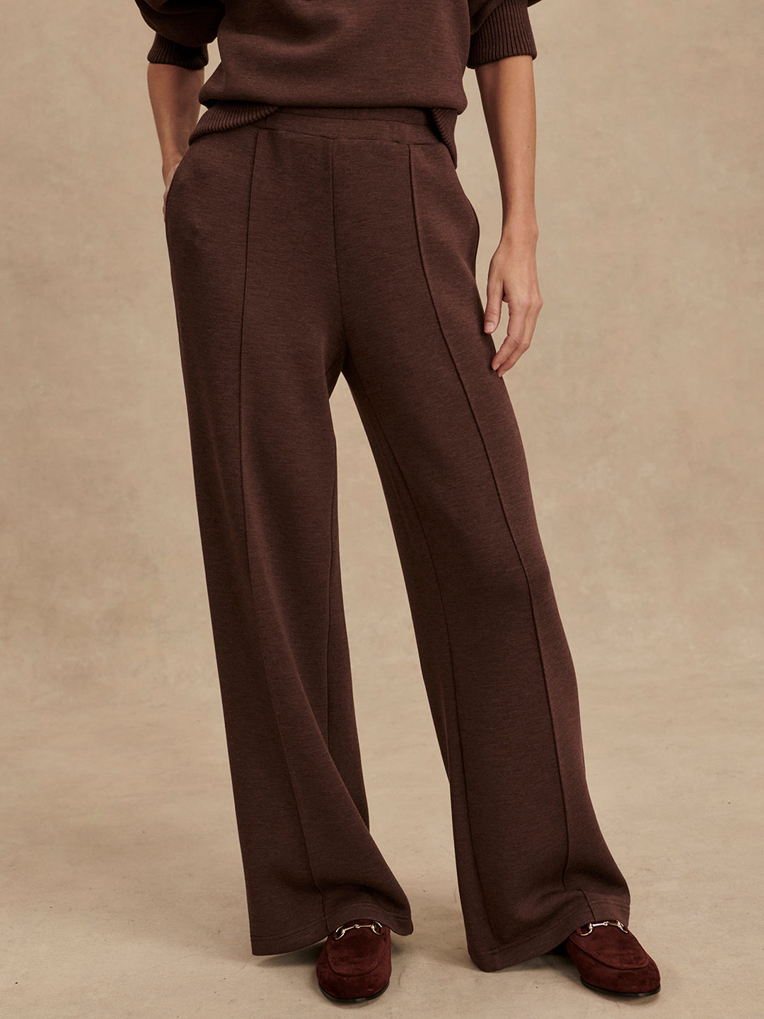 The Wide Leg Pant 30 in Coffee Bean Marl