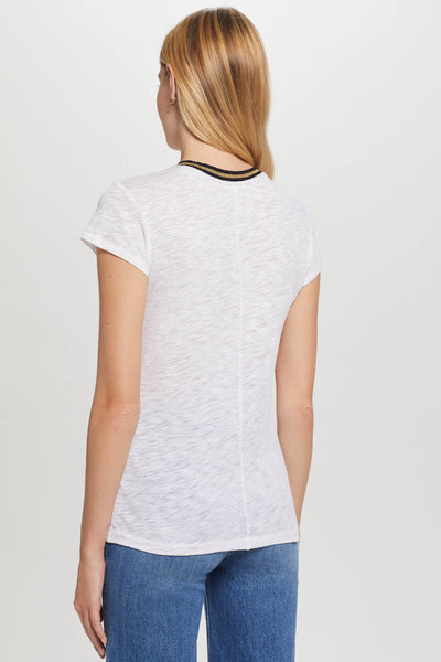 METALLIC TIPPED RINGER TEE