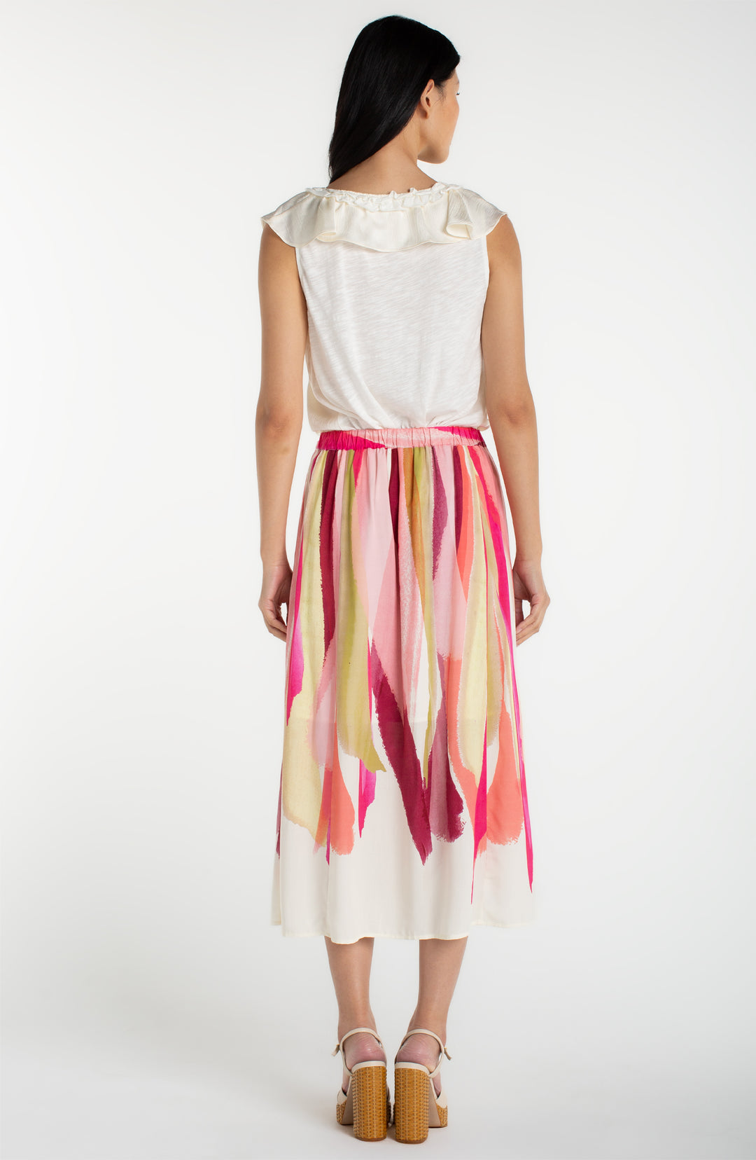 Pull on Woven Maxi Skirt