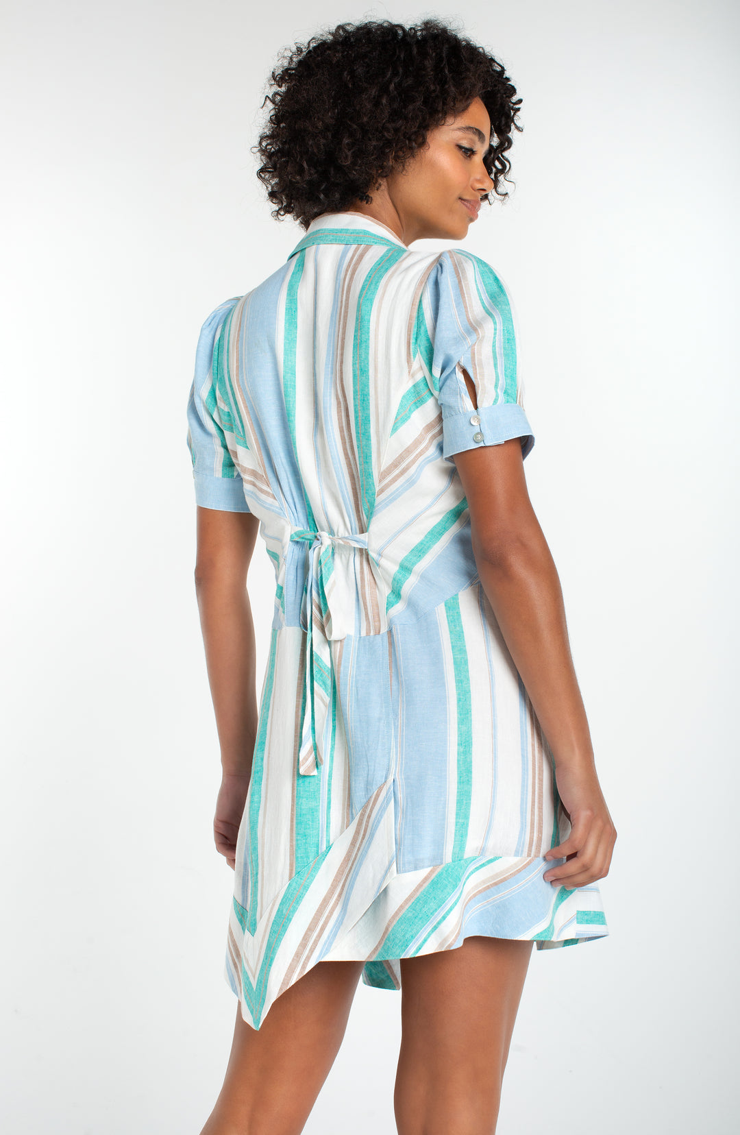 SS Raglan Asym Hem Woven Shirt Dress