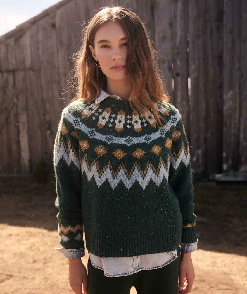 Donegal Fair Isle Sweater - Emerald