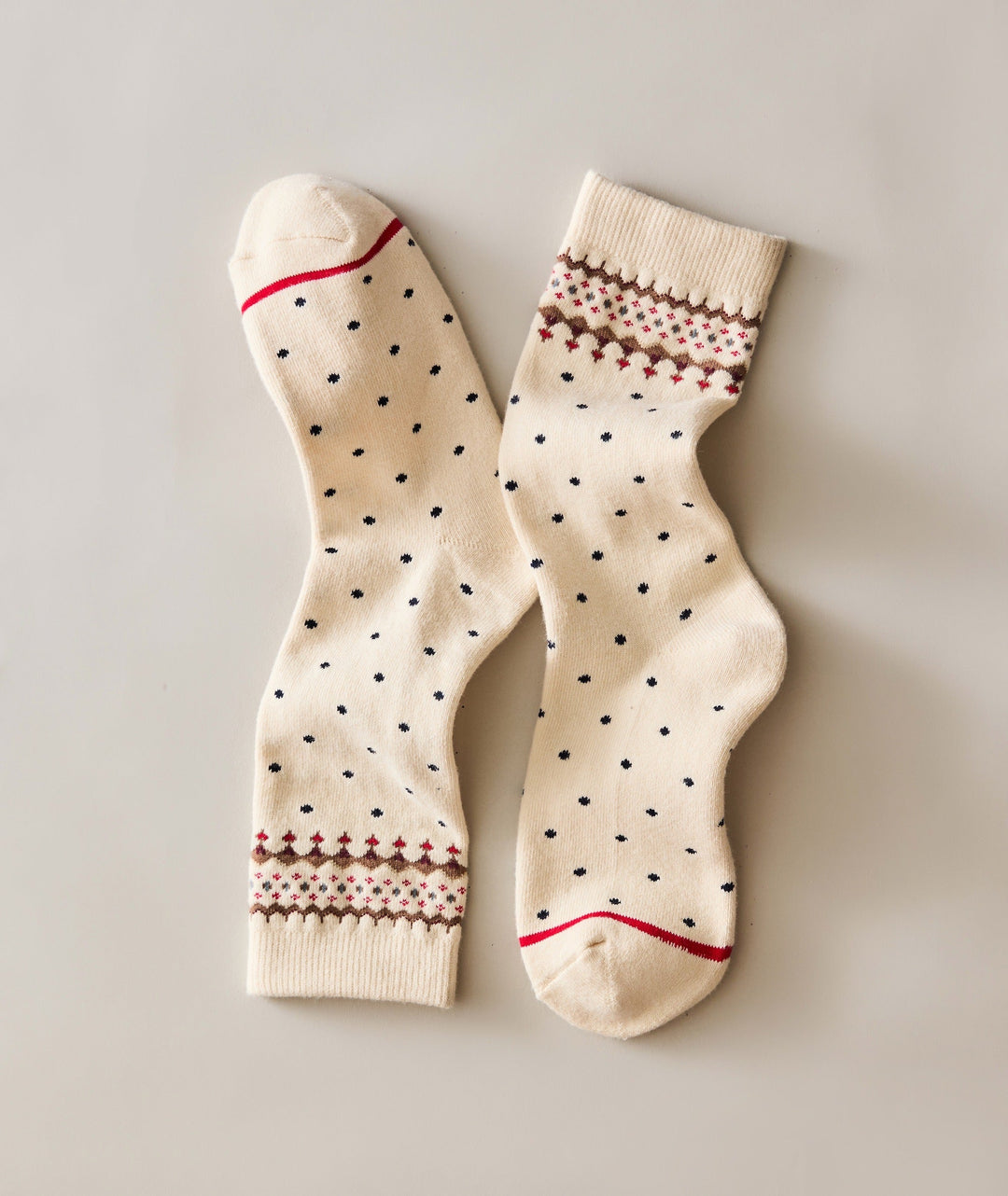 Boot Sock - Cream Fair Isle