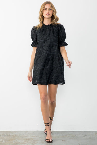 Textured Short Sleeve Dress