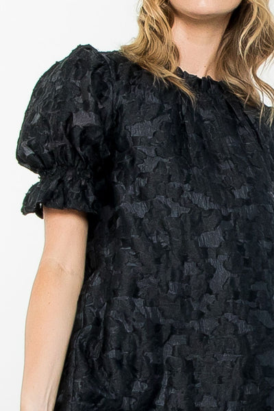 Textured Short Sleeve Dress