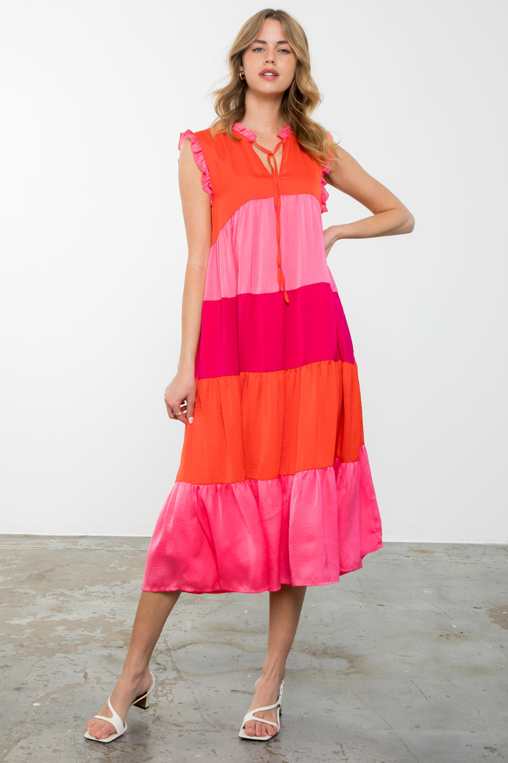 Color Block Midi Dress