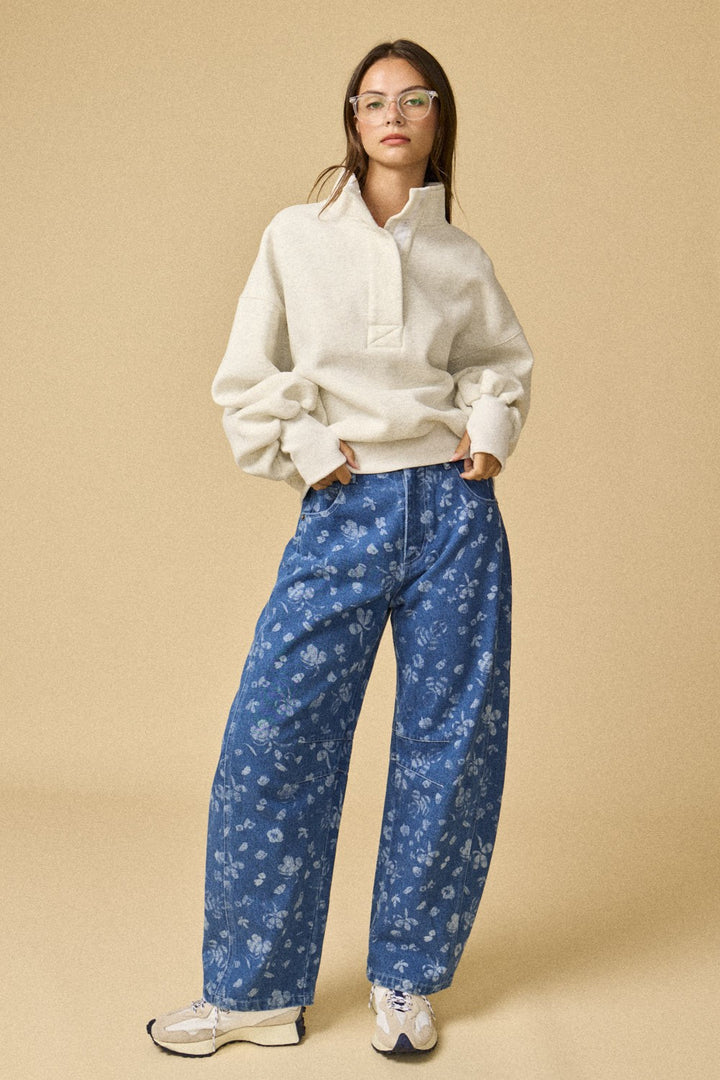 Snap Collard Sweatshirt
