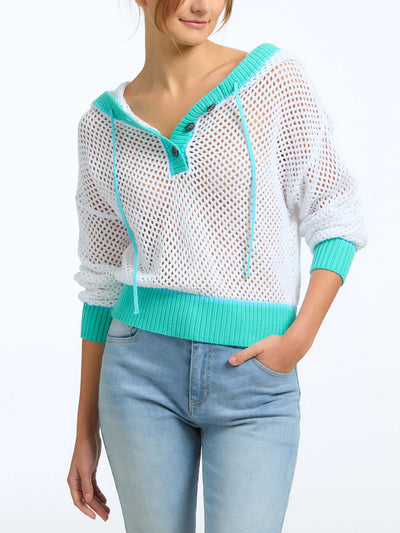 Crochet Colorblock Hoodie