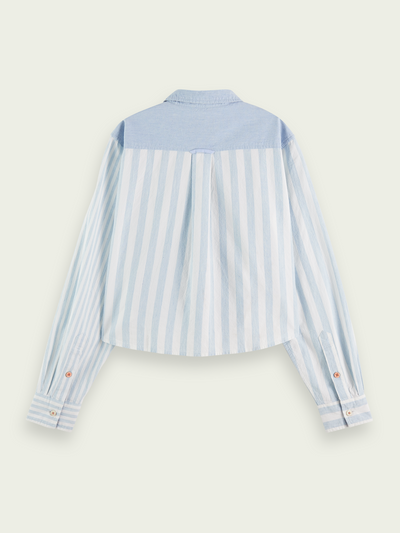 Stripe Mix Cropped Boxy Fit Shirt